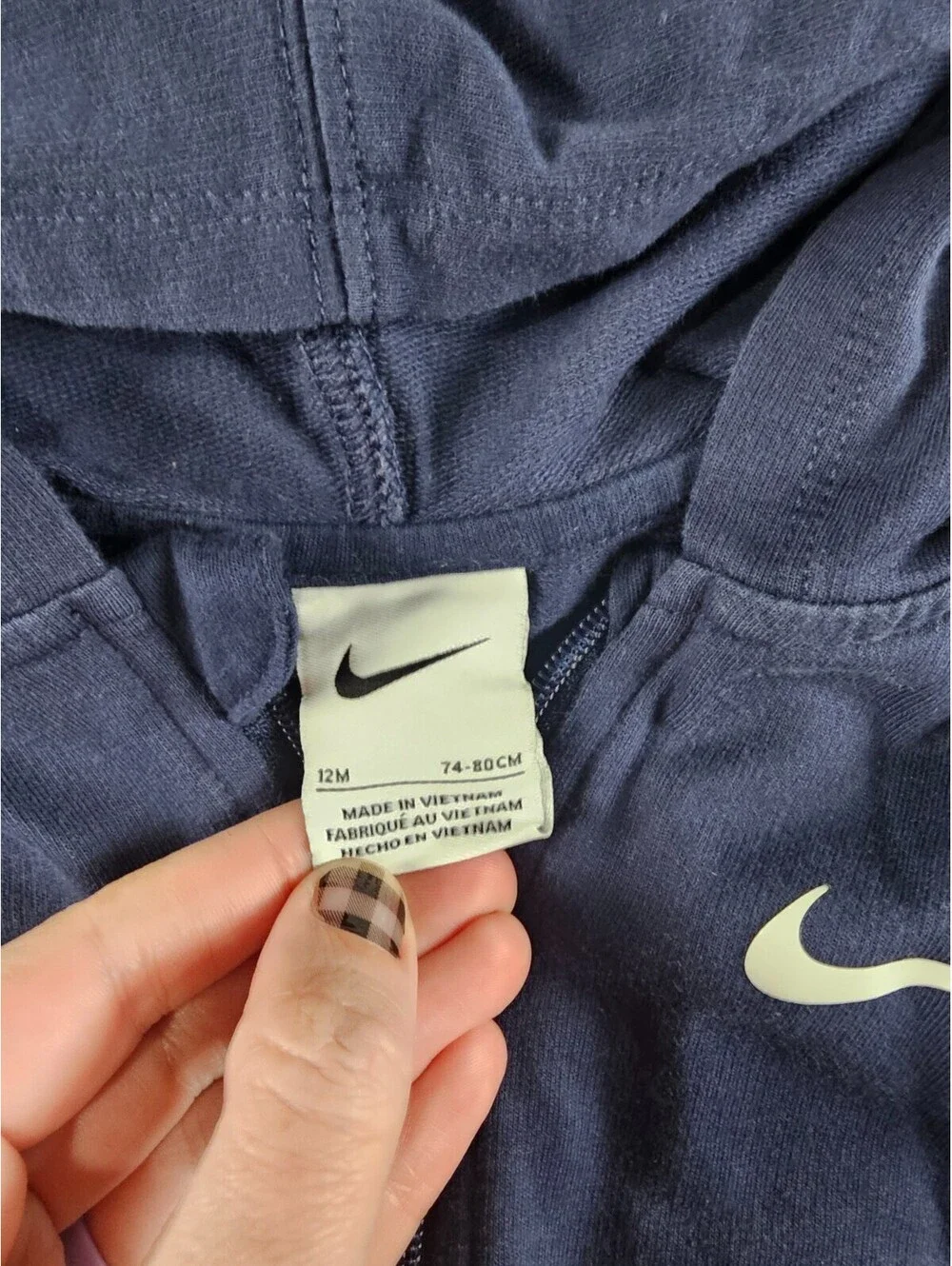 Nike Baby Boys French Terry Futura Coverall Baby Sz 12M Navy Blue